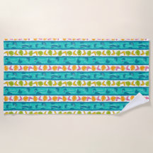 Wave Lengths Beach Towel in White