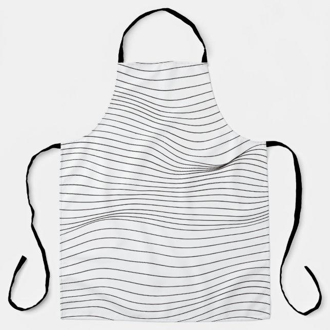 Wave Lines Pattern Abstract Background.art, wave,  Apron (Front)