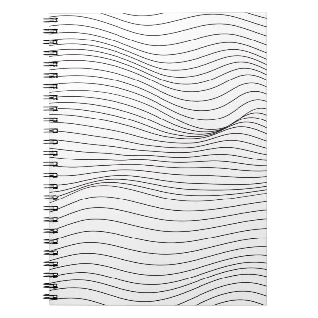 Wave Lines Pattern Abstract Background.art, wave,  Notebook (Front)