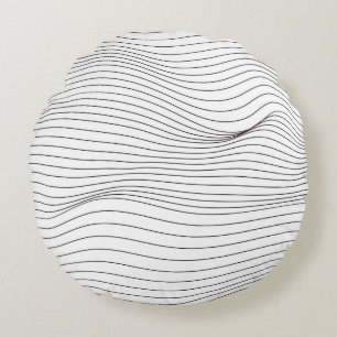 Wave Lines Pattern Abstract Background.art, wave, Round Cushion