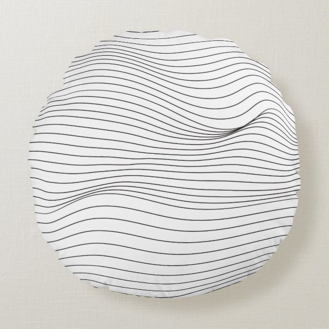 Wave Lines Pattern Abstract Background.art, wave,  Round Cushion (Front)