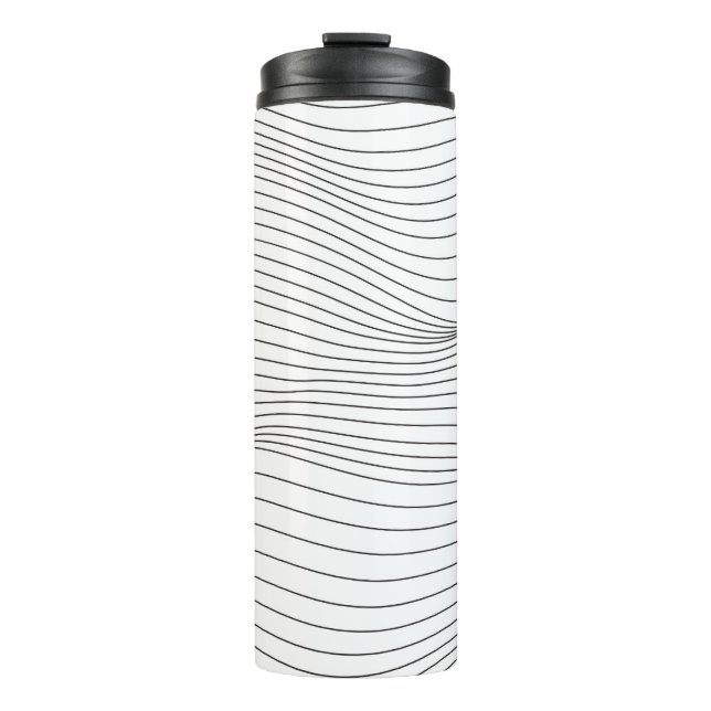 Wave Lines Pattern Abstract Background.art, wave,  Thermal Tumbler (Front)