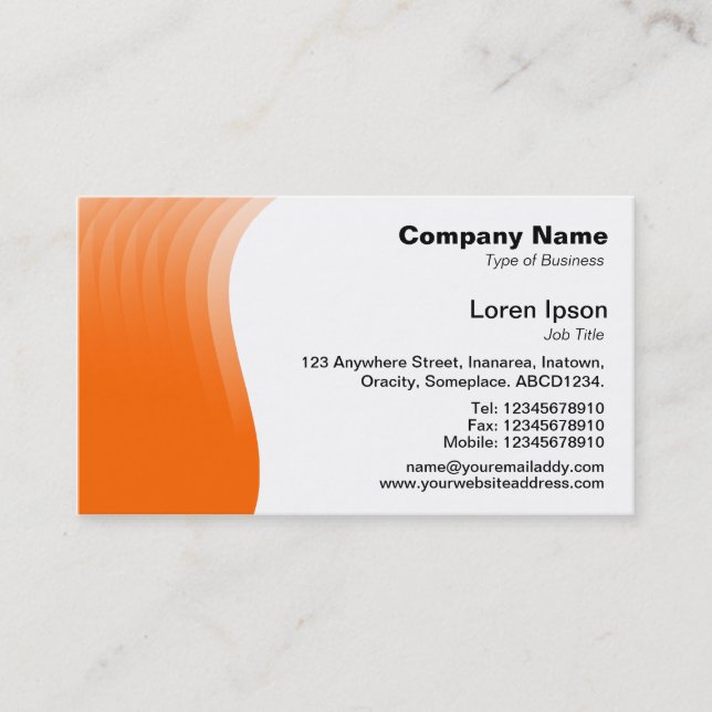 Wave Margin - Orange Business Card (Front)