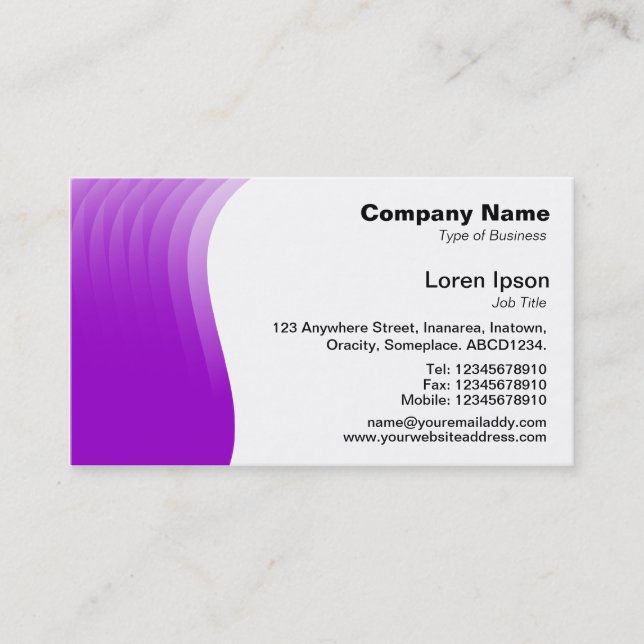Wave Margin - Purple Business Card (Front)