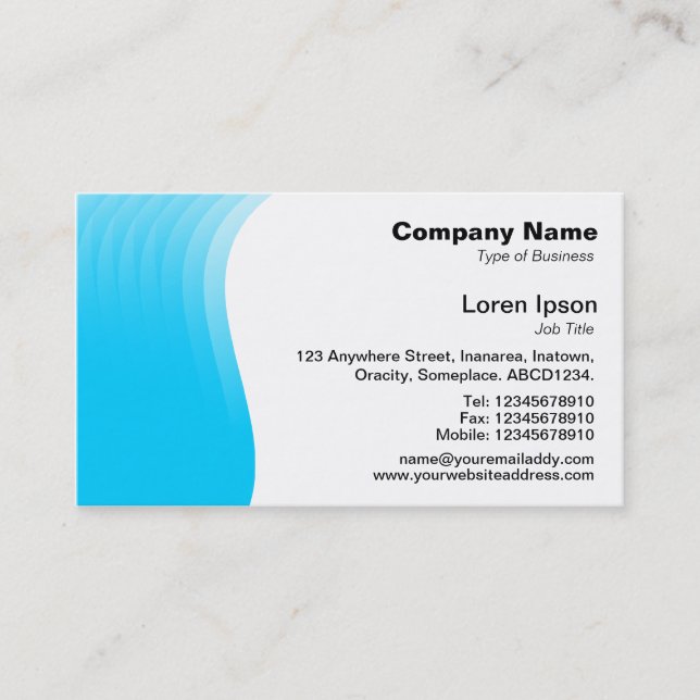 Wave Margin - Sky Blue Business Card (Front)