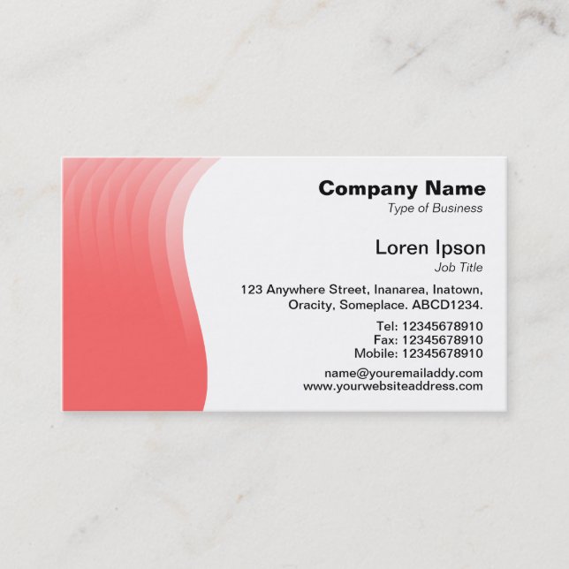 Wave Margin - Tropical Pink Business Card (Front)