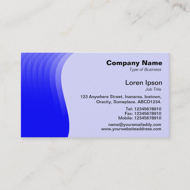 Wave Margin v2 - Blue Business Card (Front)