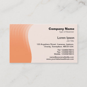 Wave Margin V2 - Peach Business Card