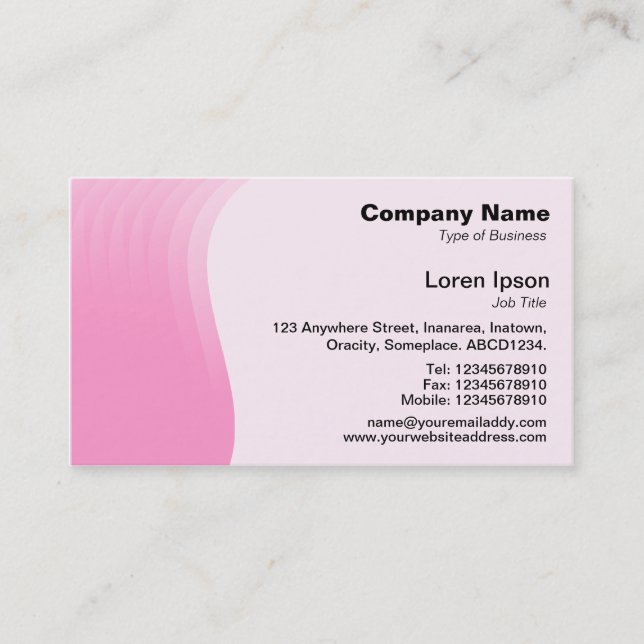 Wave Margin v2 - Pink Business Card (Front)