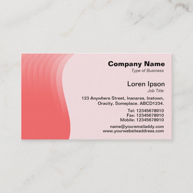 Wave Margin v2 - Tropical Pink Business Card (Front)