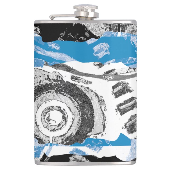Wave Mechanism – Custom Vinyl Wrapped Flask  (Front)