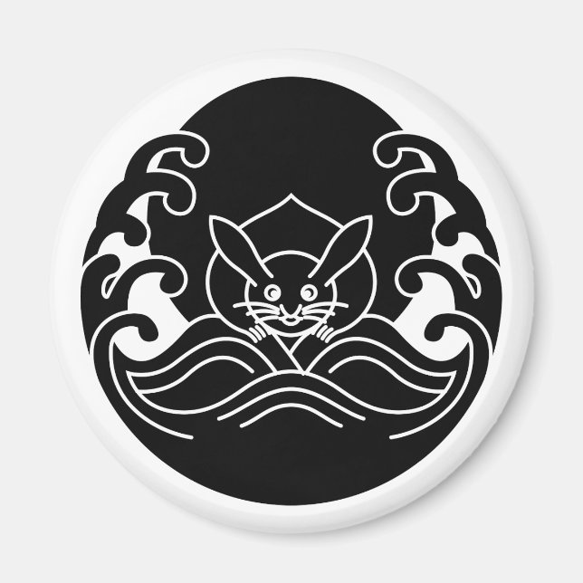 Wave moon rabbit magnet (Front)