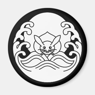 Wave moon rabbit magnet