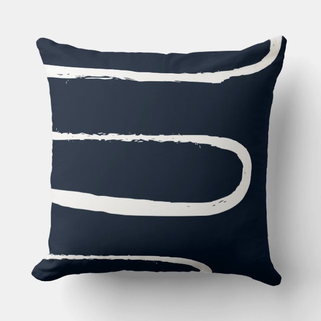 Wave Navy Blue Cushion (Front)