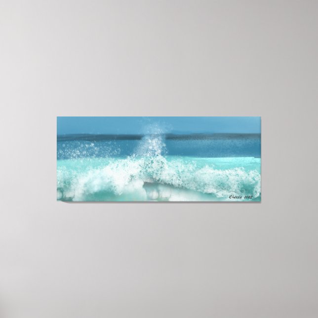 Wave Ocean Scene Blue Sky Beach Decor  (Front)
