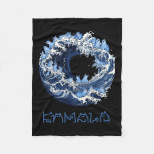 Wave Of Blue Cats For Kama Fleece Blanket