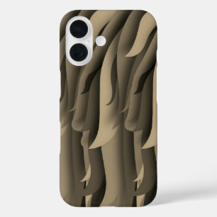 Wave of Brown and Tan Modern Art iPhone 16 Case