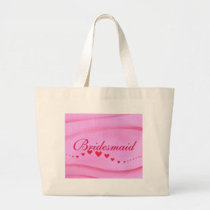 Wave of red hearts, Bridesmaid canvas bag