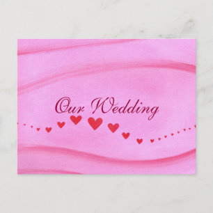 Wave of Red Hearts Wedding Invitation Postcards