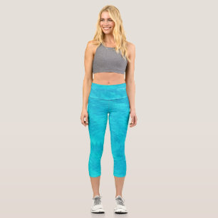 Wave of Turquoise Capri Leggings