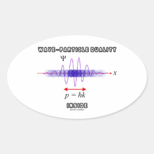 Wave-Particle Duality Inside Uncertainty Principle Oval Sticker