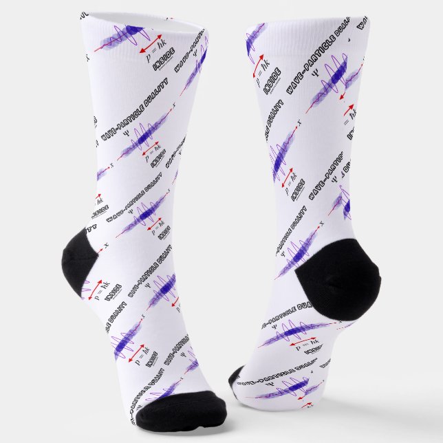 Wave-Particle Duality Inside Uncertainty Principle Socks (Angled)