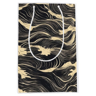 Wave Pattern Coastal Style Medium Gift Bag