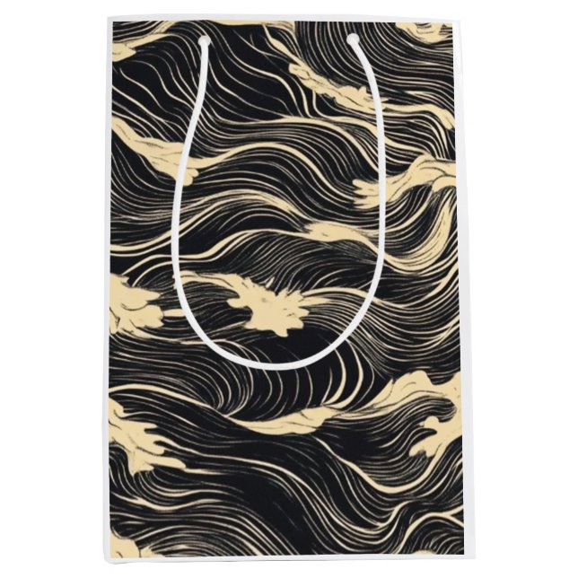 Wave Pattern Coastal Style Medium Gift Bag (Front)