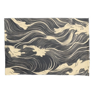 Wave Pattern Coastal Style Pillowcase