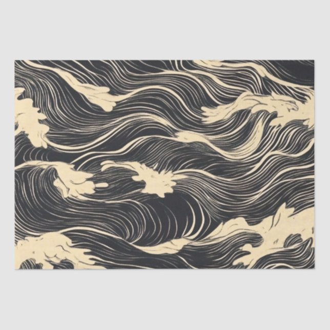 Wave Pattern Coastal Style Tissue Paper (Front)