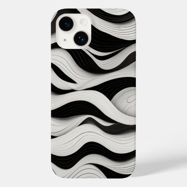 Wave Pattern Line Art Case-Mate iPhone Case (Back)