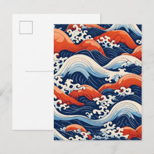 Wave pattern postcard