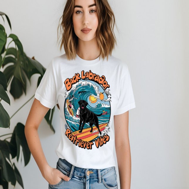 Wave Rider Black Labrador Retriever Pup T-Shirt (Creator Uploaded)