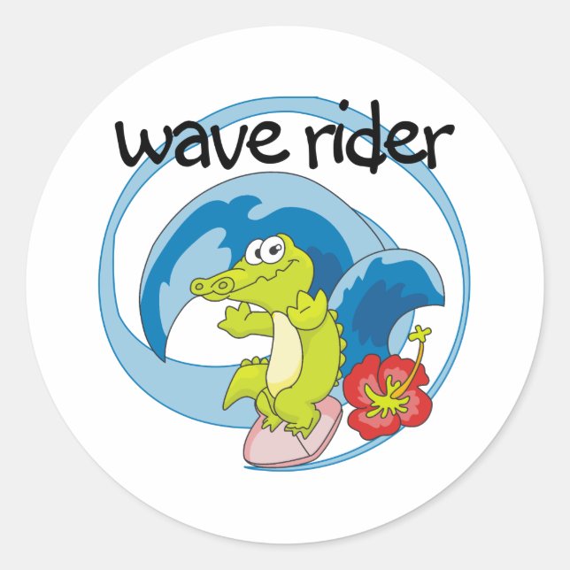 Wave Rider Classic Round Sticker (Front)