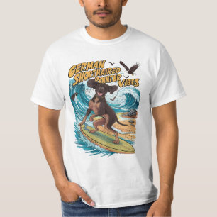 Wave Rider German Shorthaired Pointer Surfing T-Shirt