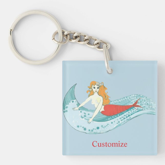 Wave-Riding Mermaid Thunder_Cove Key Ring (Front)