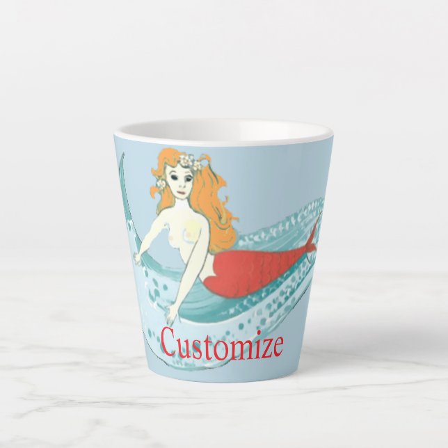 Wave-Riding Mermaid Thunder_Cove Latte Mug (Front)