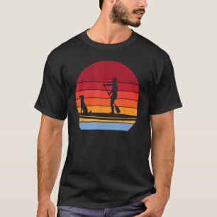 Wave riding SUP with dog stand up paddle dog cool  T-Shirt