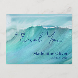 Wave Scene Summer Blue Thank You   Postcard