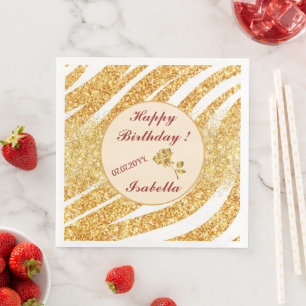Wave Sea Gold Glitter Boho Popular Collection Napkin