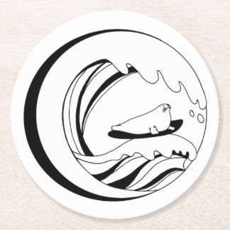 wave seal round paper coaster