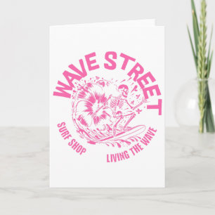 Wave Street Skeleton Surfer Vibes Beach Surfing Gr Card