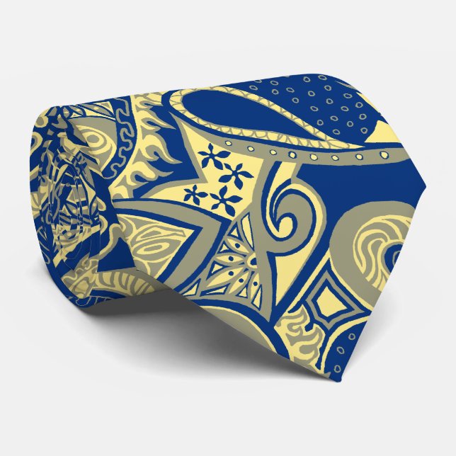 Wave Trip Floral Paisley Two-side Printed Tie (Rolled)