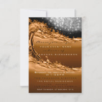 Wave White Brown Modern Abstract Surprise Birthday