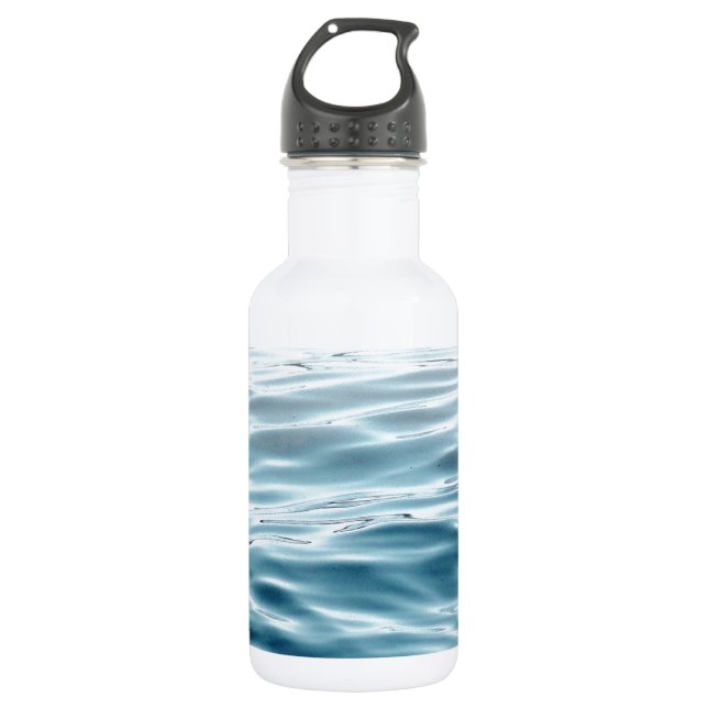 Waved blue water 532 ml water bottle (Front)