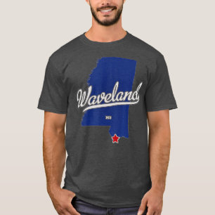 Waveland Mississippi MS Map  T-Shirt