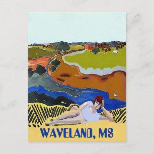 WAVELAND MS, Vintage Style Postcard