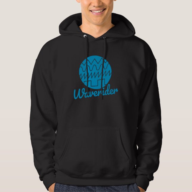 Waverider Synthesizer  80s Synthwave Waveform Hoodie (Front)