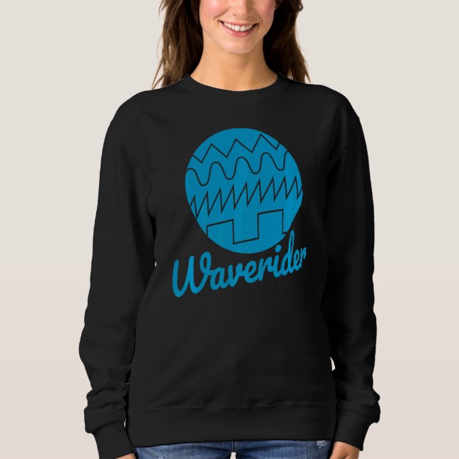 Waverider Synthesizer  80s Synthwave Waveform Sweatshirt (Front)