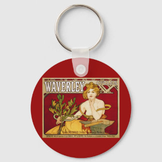 Waverley Cycles - Art Nouveau - Alphonse Mucha Key Ring